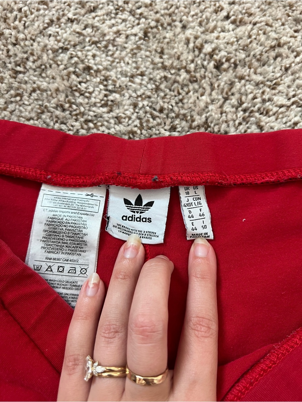 Vintage adidas Red Bike Shorts with Pink Side Stripes - Picture 7 of 10